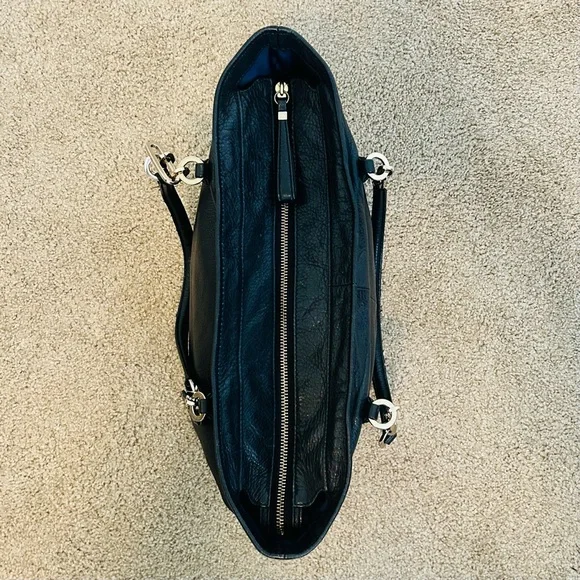 Coach Black Leather Tote with Gold Accents - Picture 13 of 15